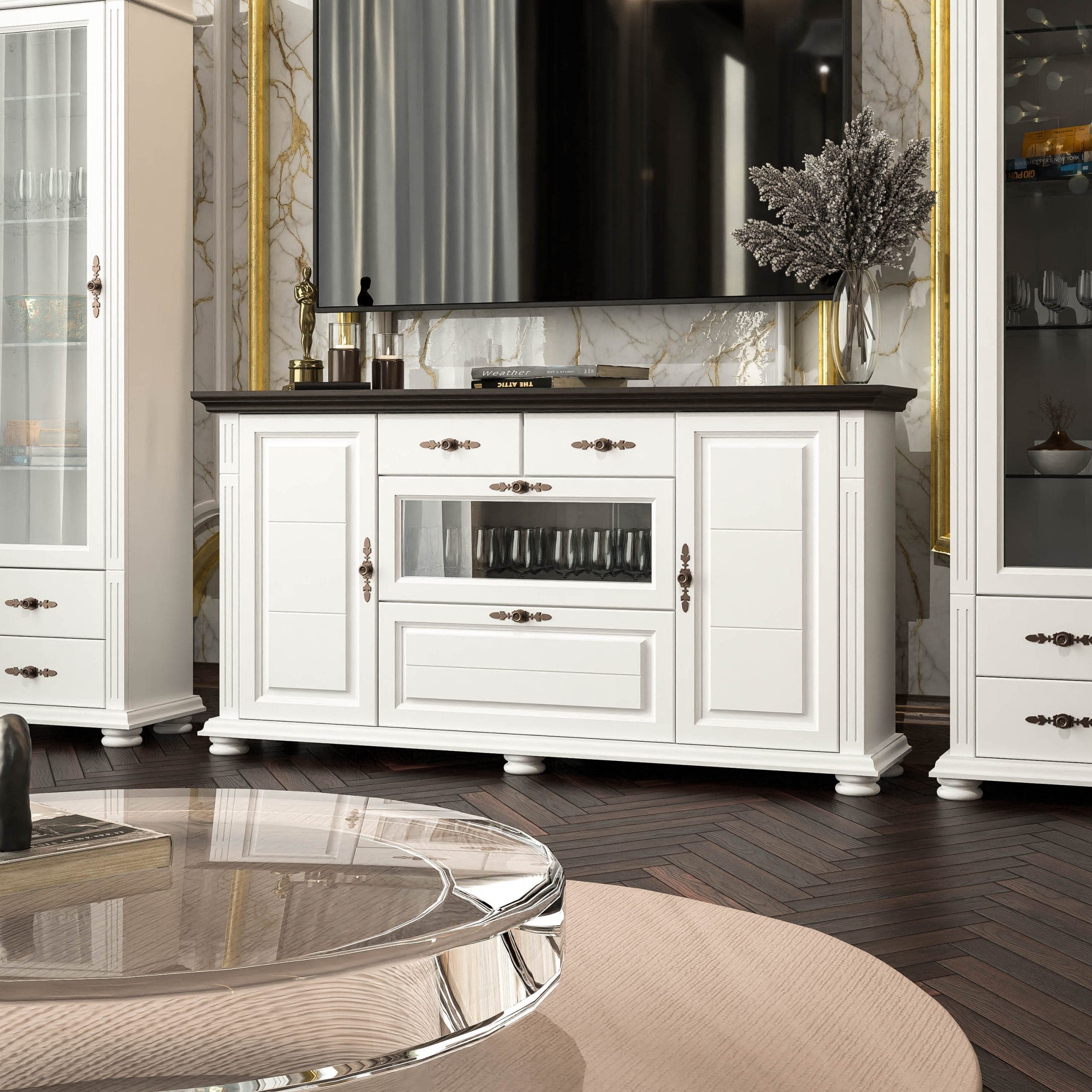 Kommode „Skagen“ mit Ablageplatte, Butterweiß