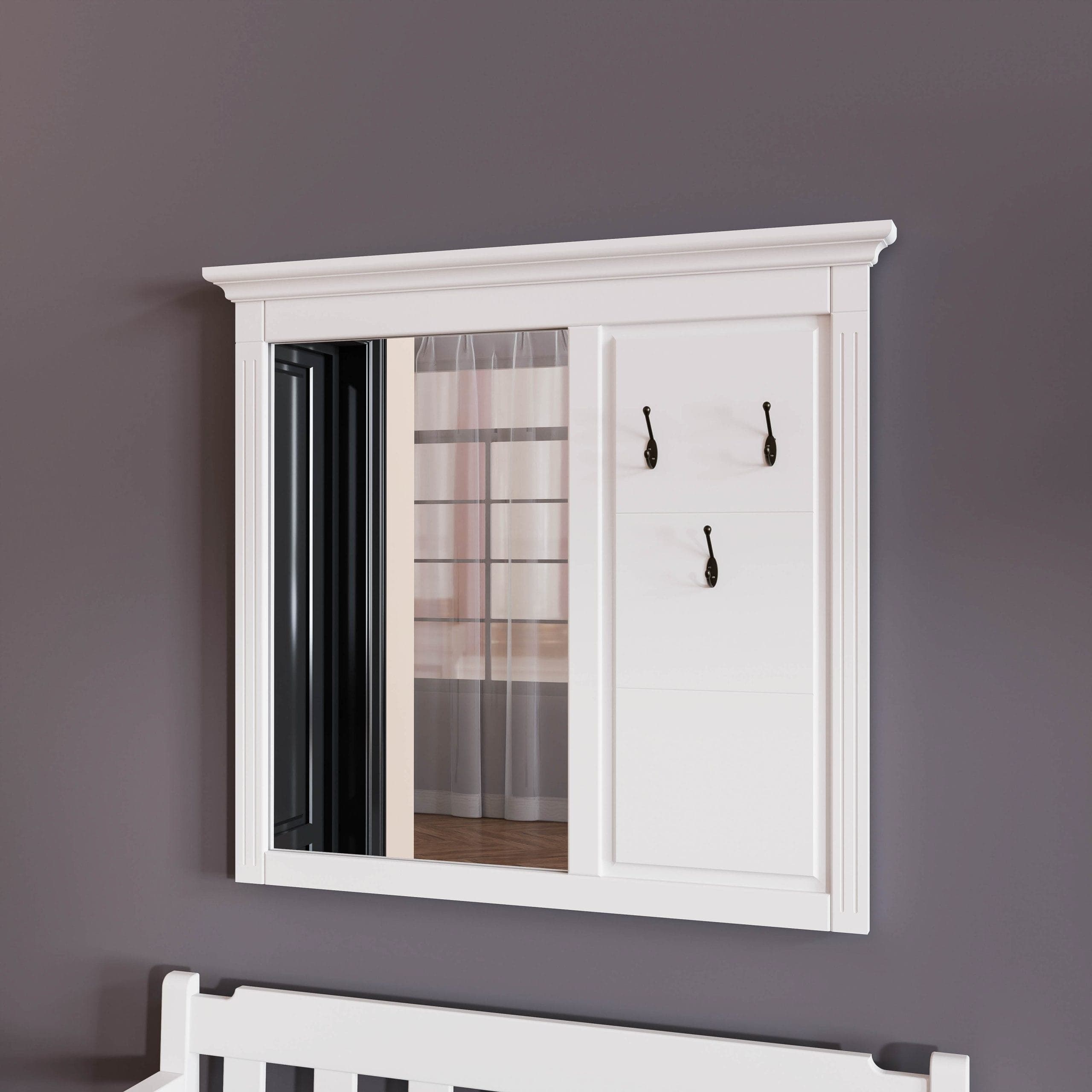 Massivholz-Garderobe mit Spiegel Skagen für den Flur