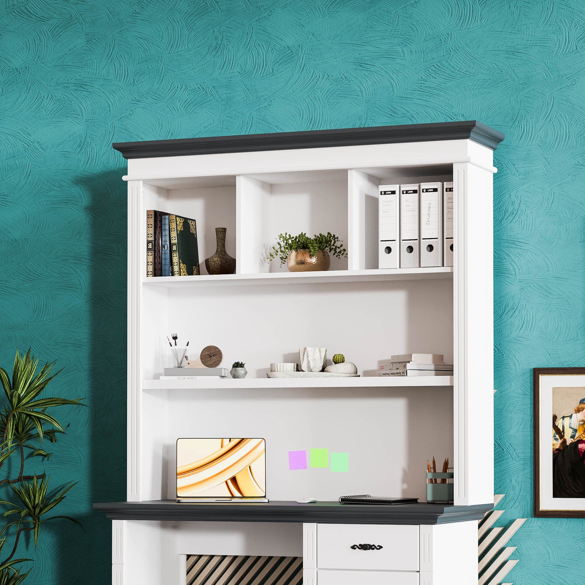 Büro-Regal „Skagen“ aus massivem Holz mit 1 Korpus