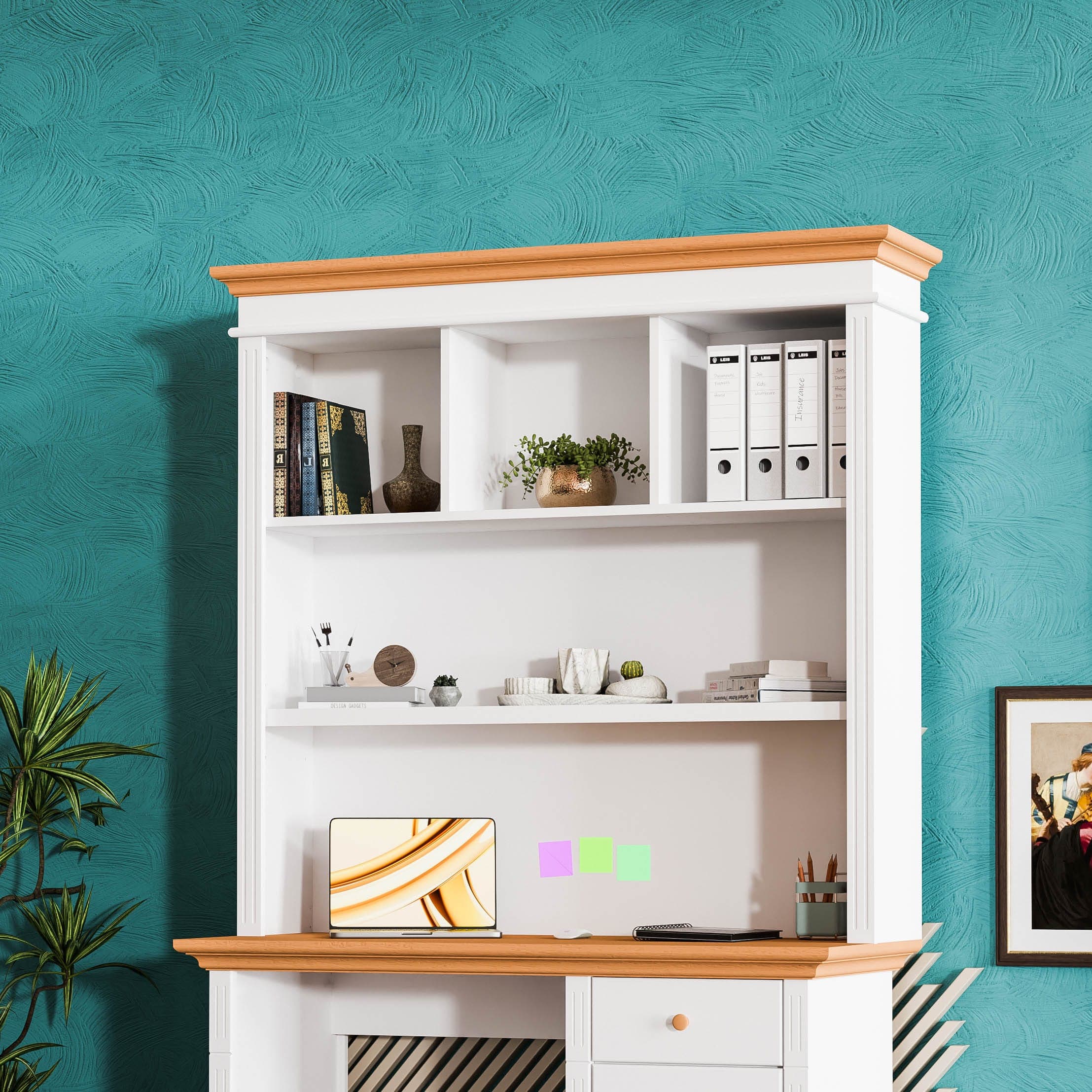 Büro-Regal „Skagen“ aus massivem Holz mit 1 Korpus