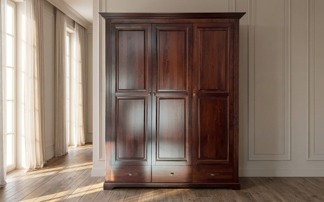 3-türiger Massivholzschrank Lindholm