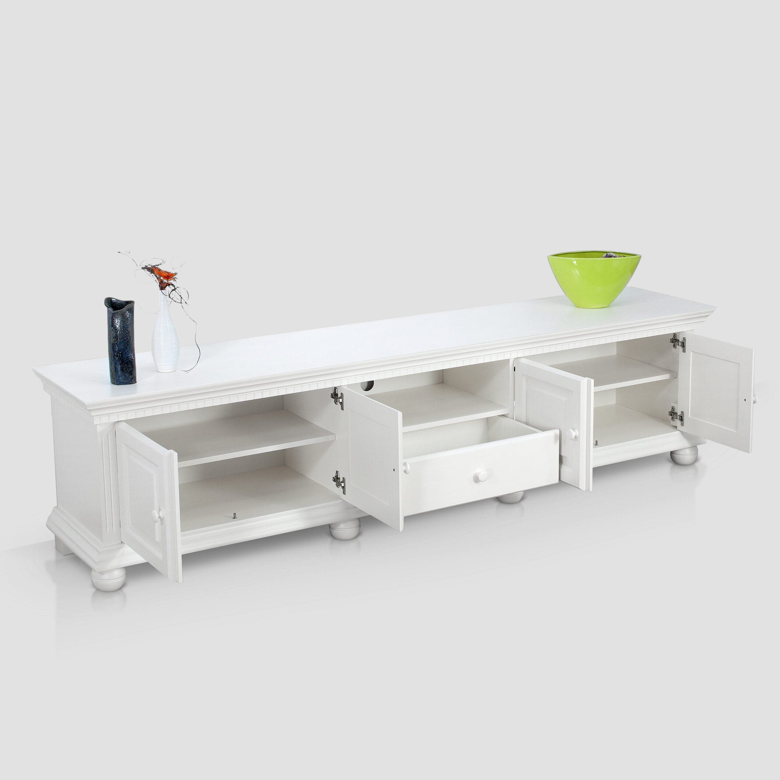TV-Kommode Fjord 220 cm aus Massivholz in Salbei