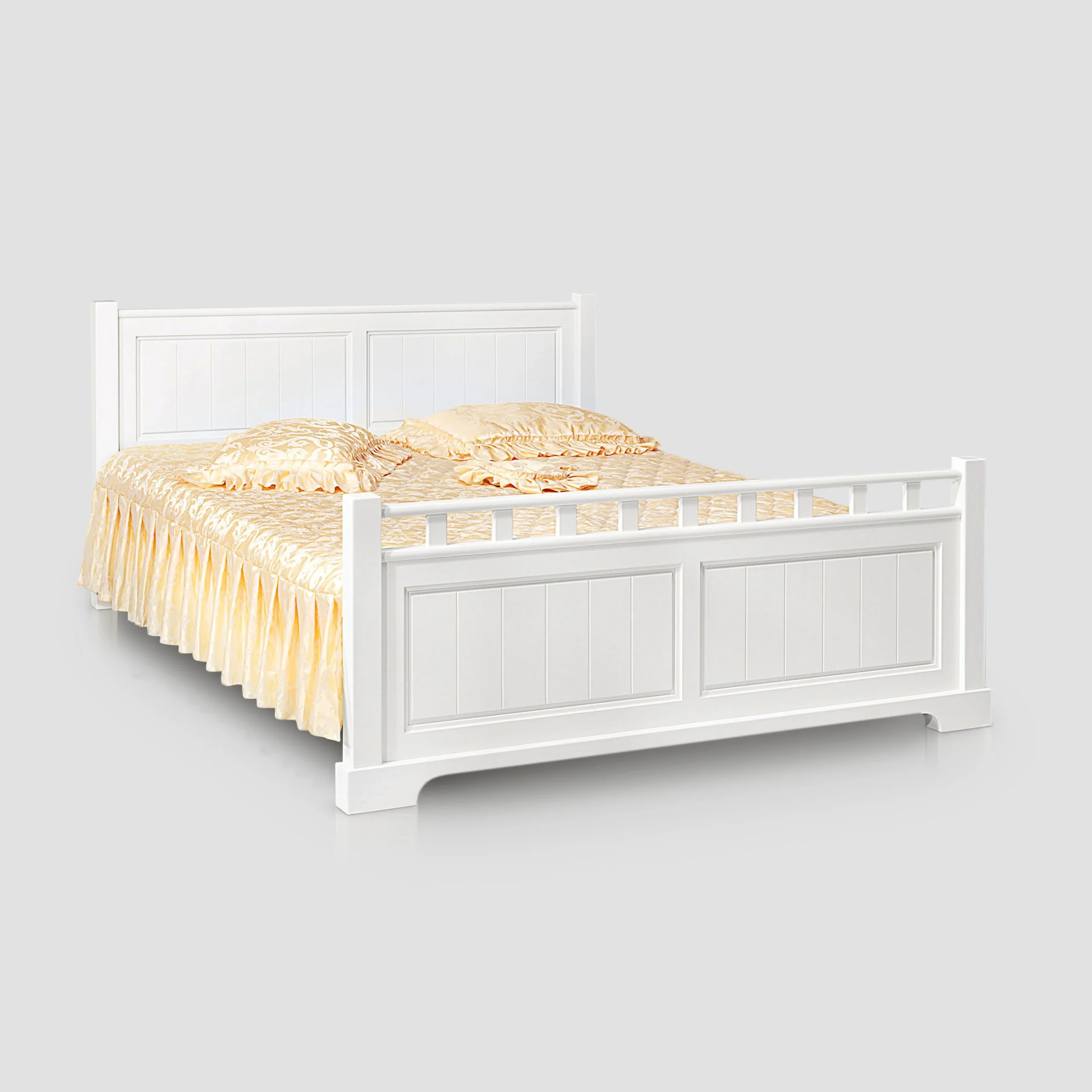 Massivholzbett „Linnea“ 180 cm, Farbe Butterweiß