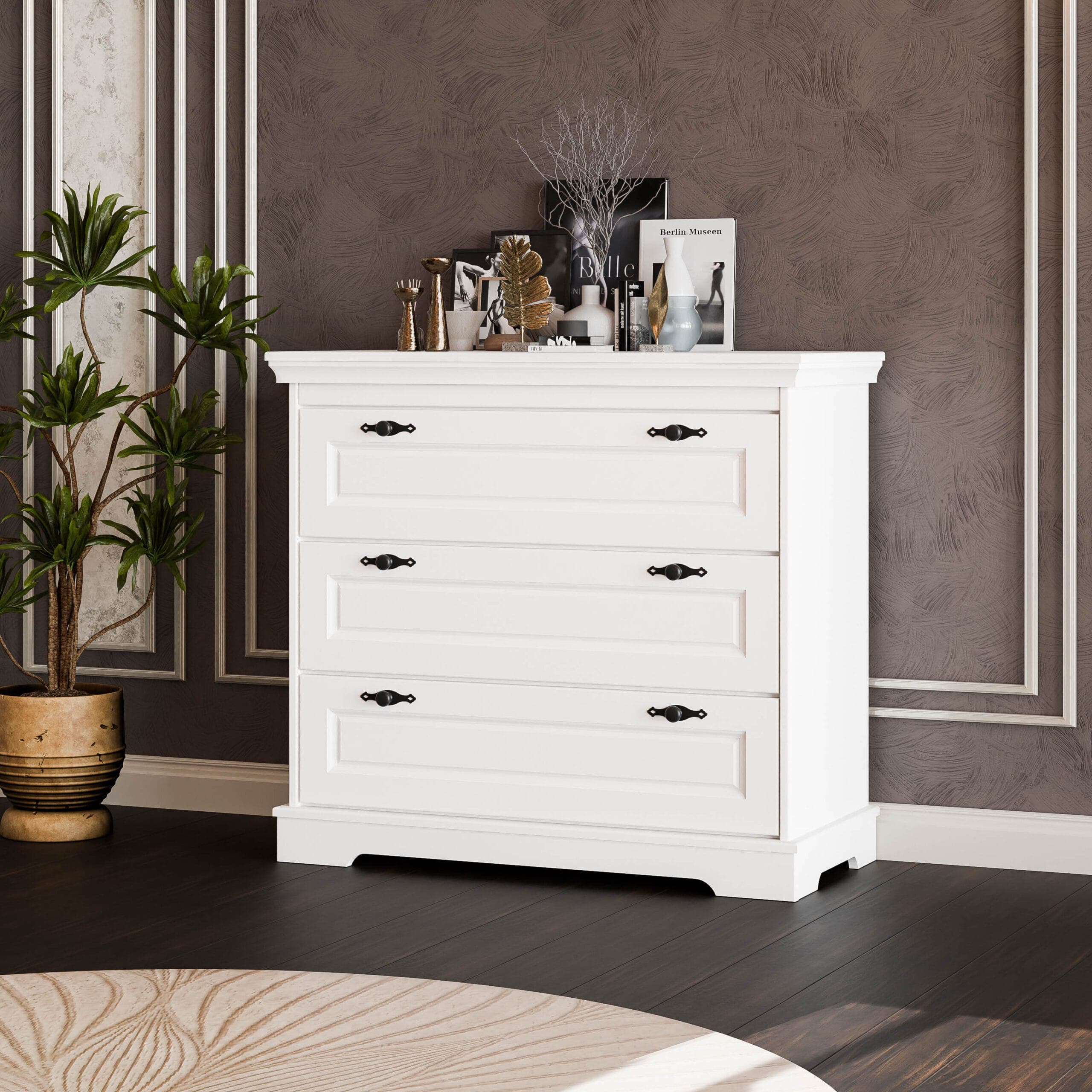 Kommode „Linnea“ mit 3 Schubladen, 100 cm, Massivholz