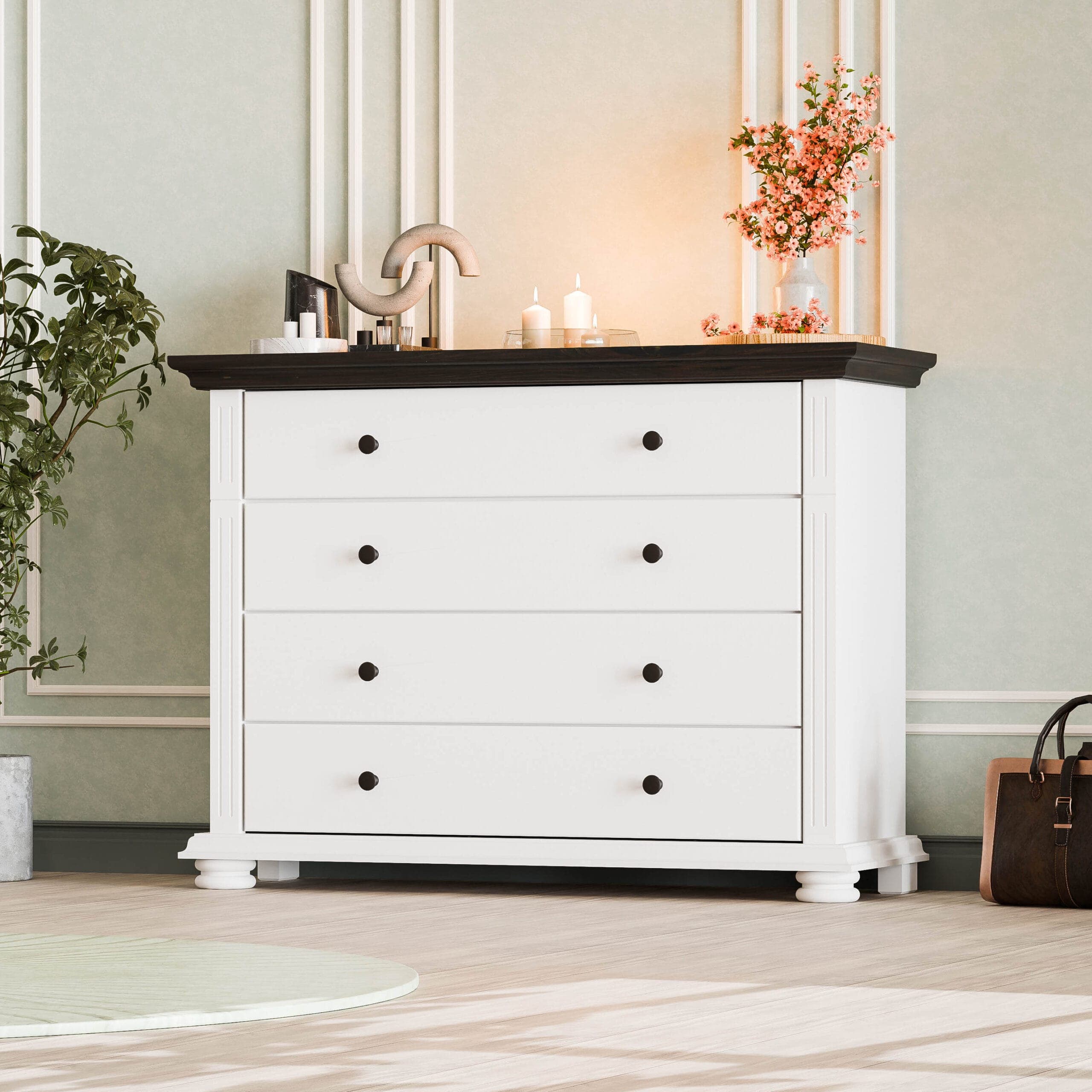 Massivholz-Kommode „Skagen“ mit 4 Schubladen fürs Schlafzimmer