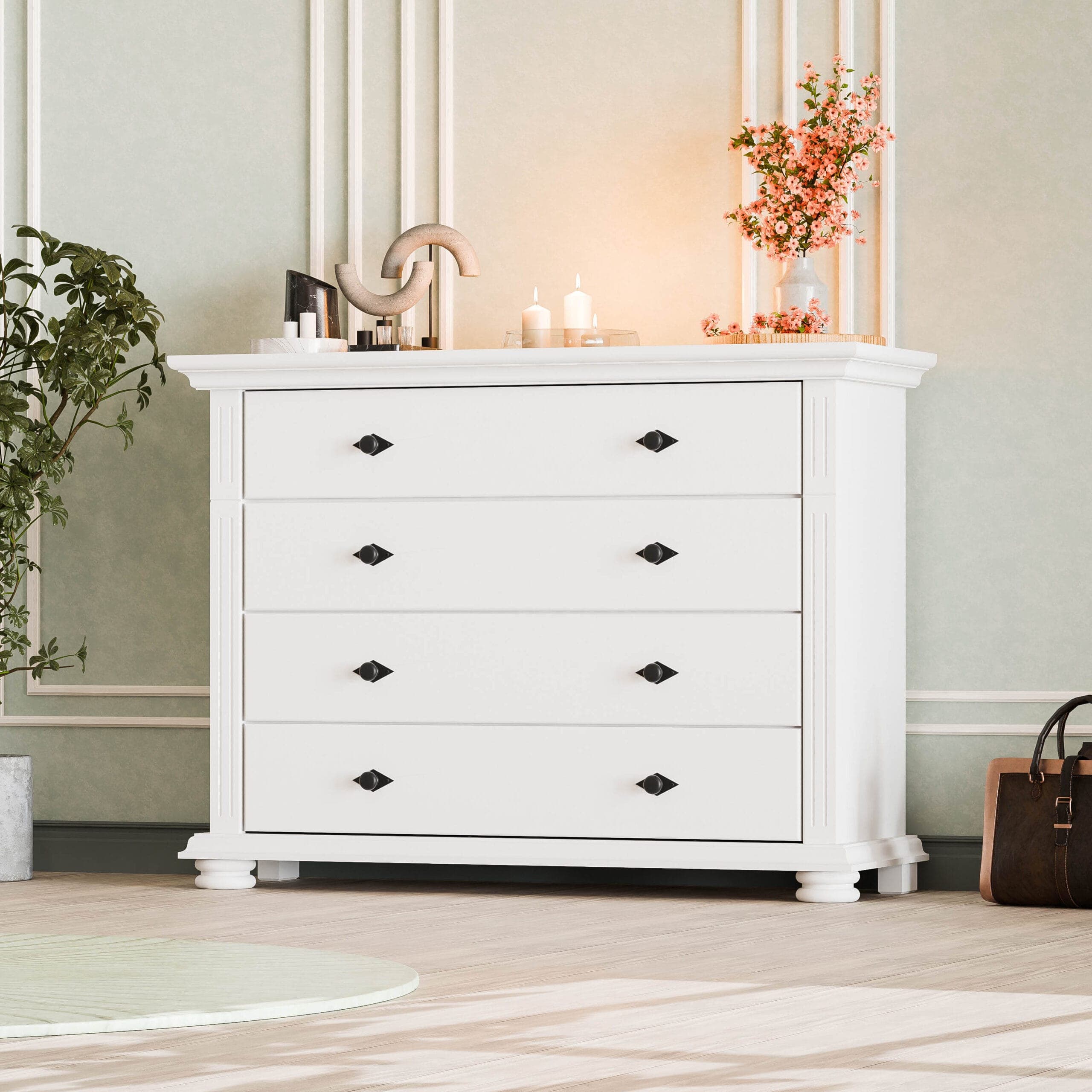 Massivholz-Kommode „Skagen“ mit 4 Schubladen fürs Schlafzimmer