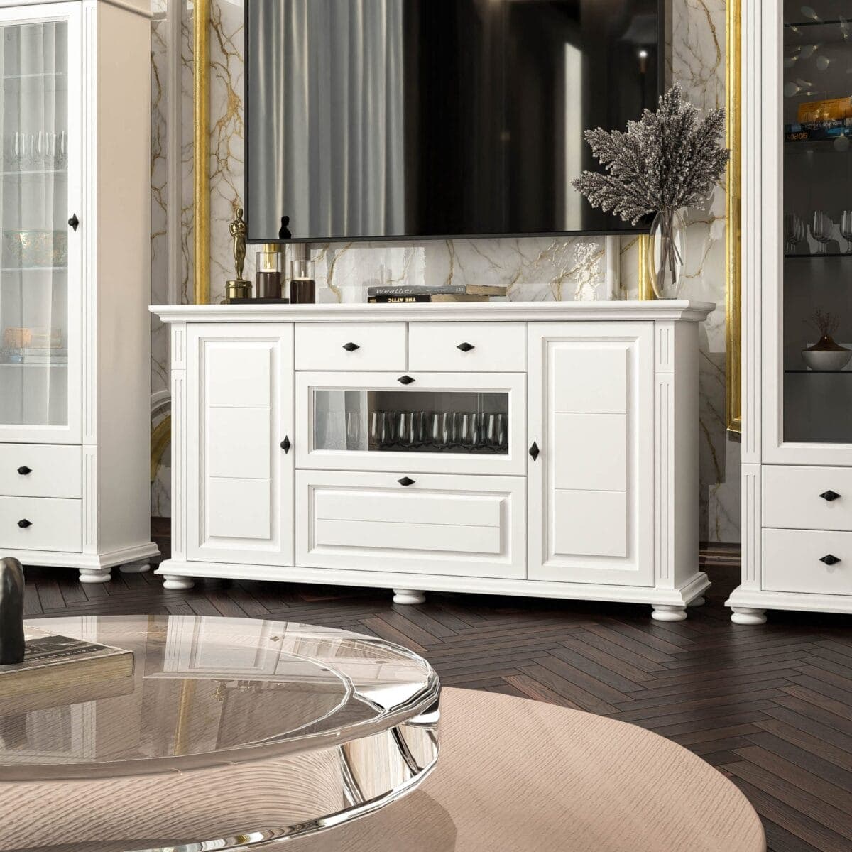 Kommode „Skagen“ mit Ablageplatte, Butterweiß