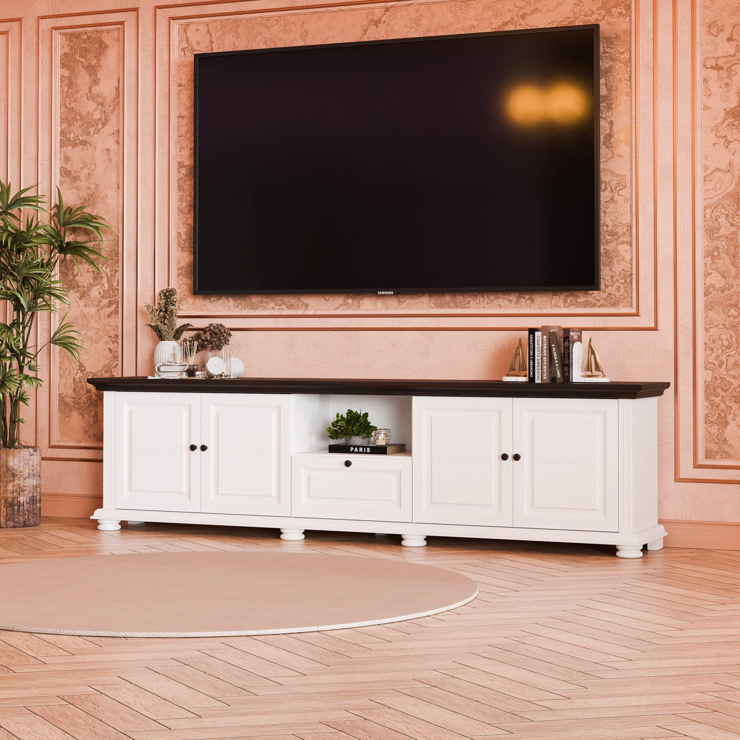 Massivholz-TV-Kommode „Skagen“ 220 cm mit 2 Türen