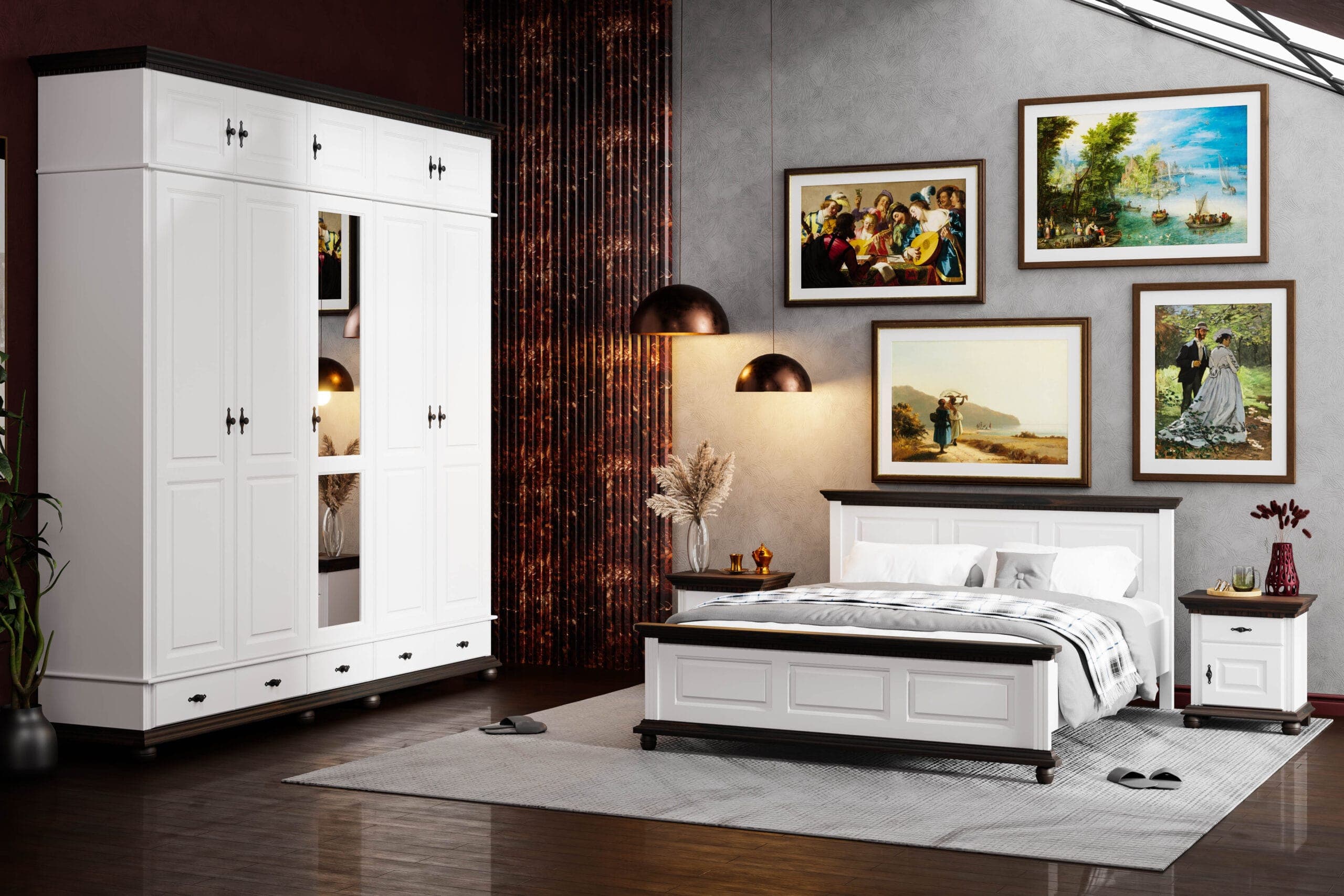 Massivholz-Schlafzimmerset „Fjord 10“ mit Bett und Schrank