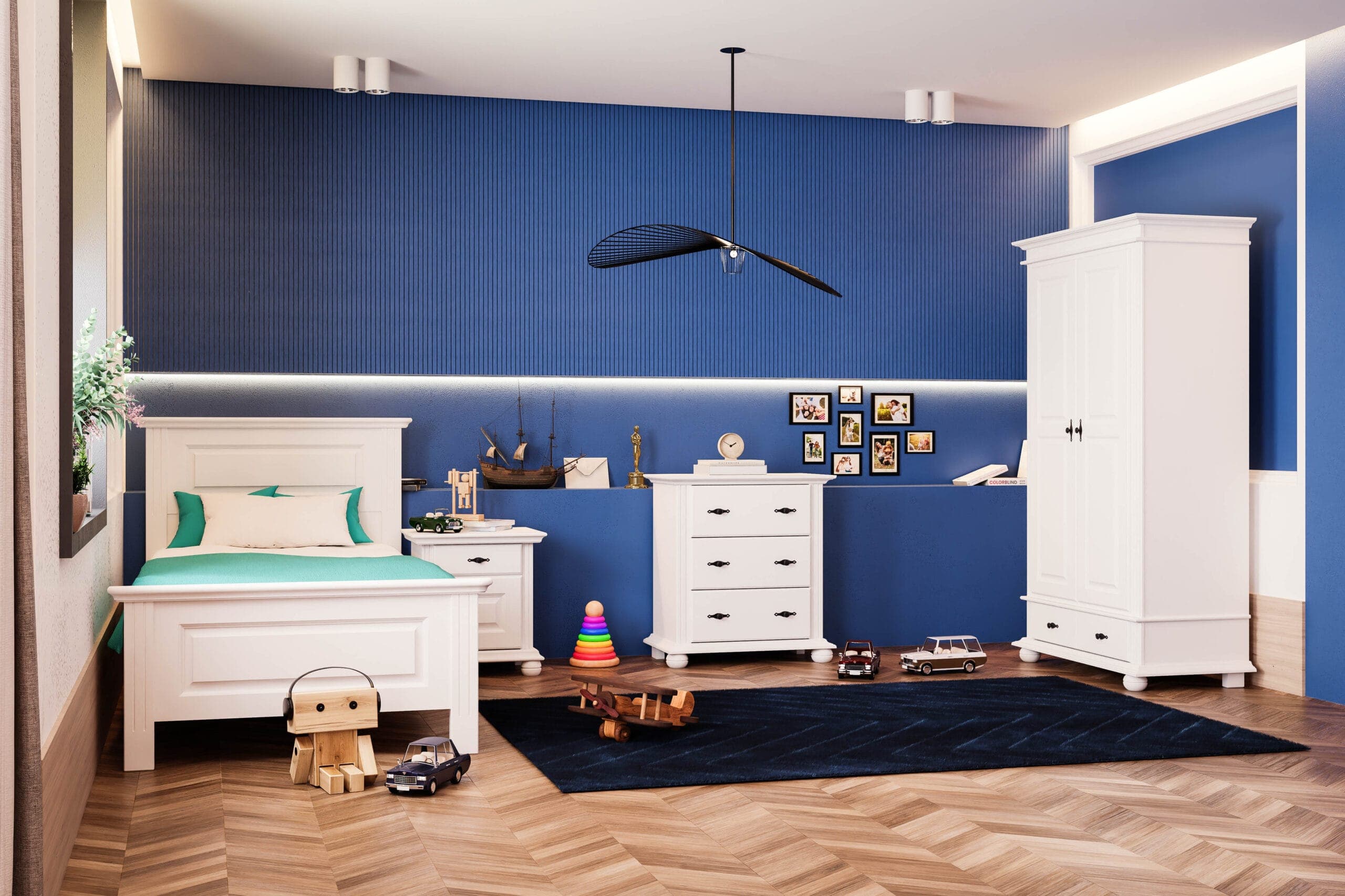 Schlafzimmer Nordby 3 – Massivholzmöbel-Set mit Bett & Schrank