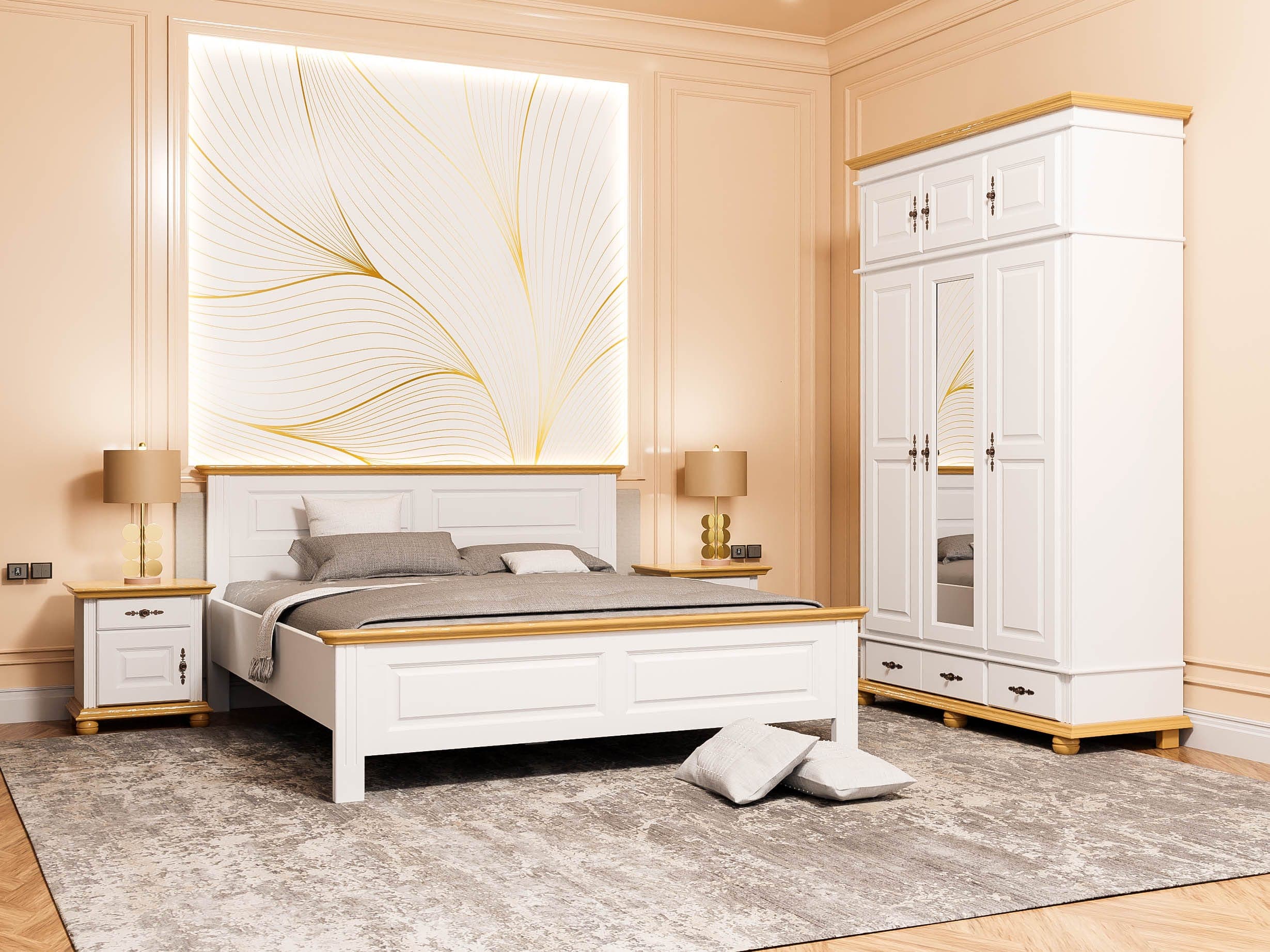 Nordby 8 Schlafzimmer-Set aus Massivholz mit Bett 140/200