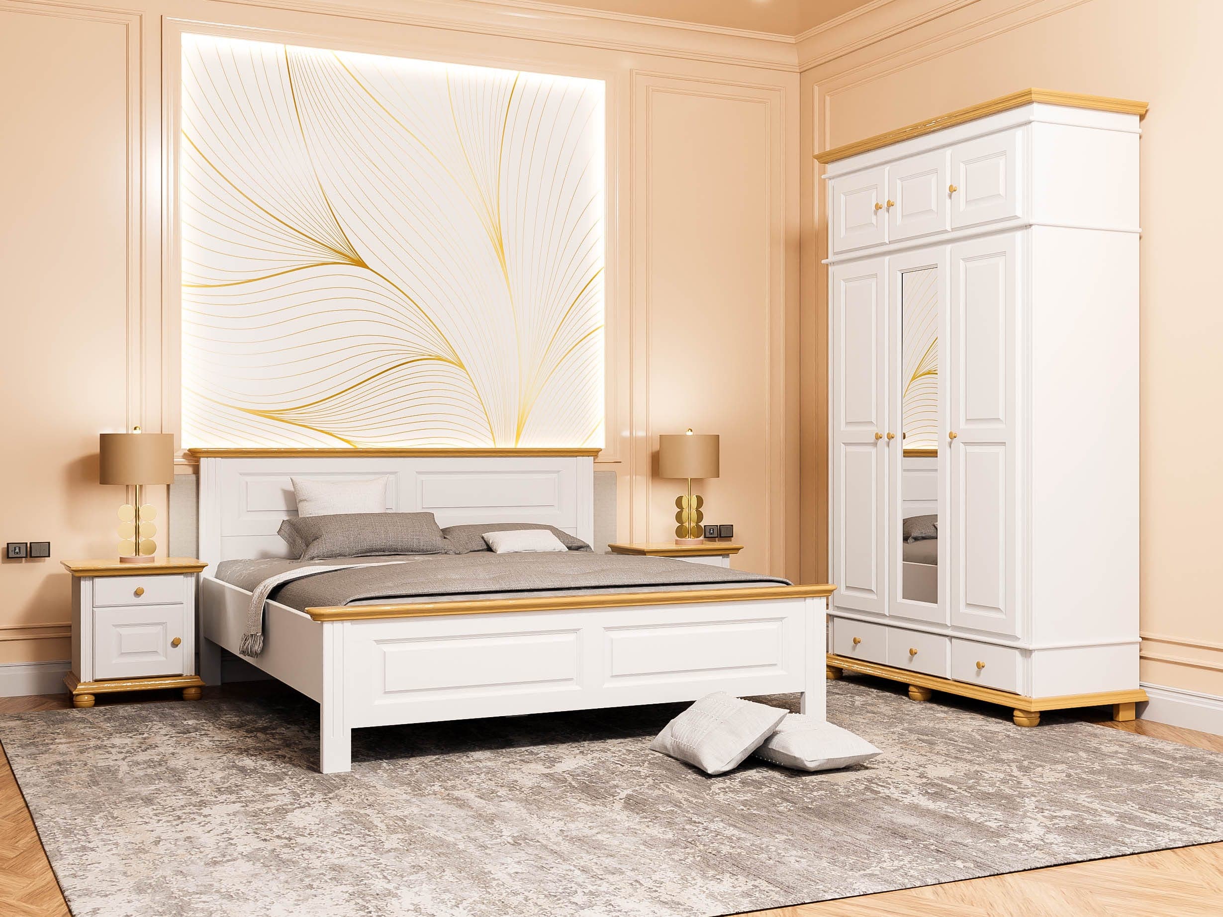 Nordby 8 Schlafzimmer-Set aus Massivholz mit Bett 140/200