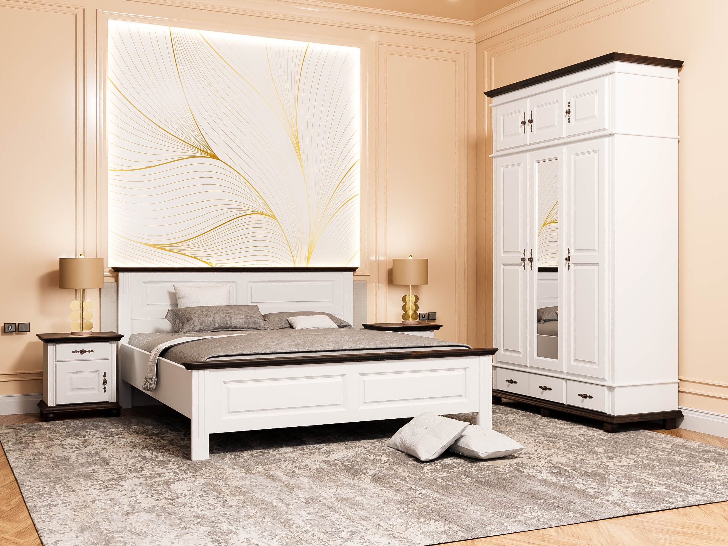 Nordby 8 Schlafzimmer-Set aus Massivholz mit Bett 140/200