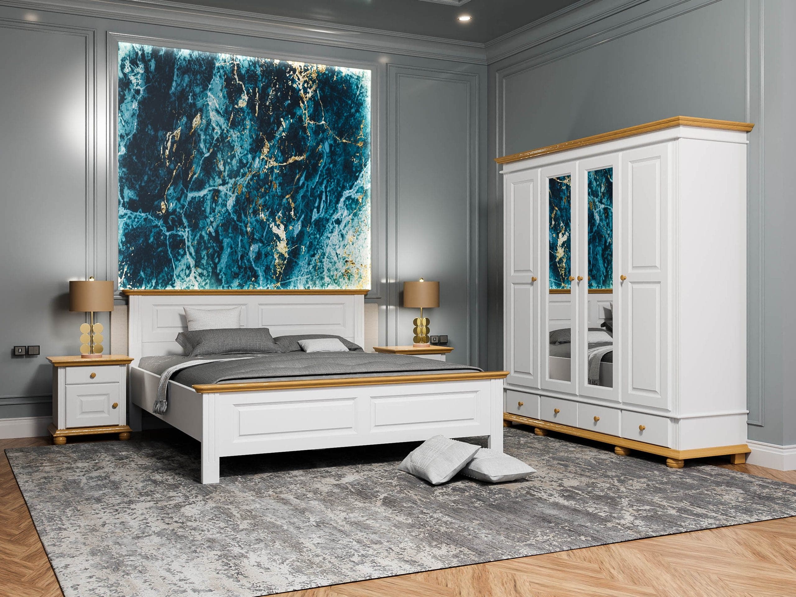 Nordby 9 Schlafzimmer-Set aus Massivholz mit Bett 160/200