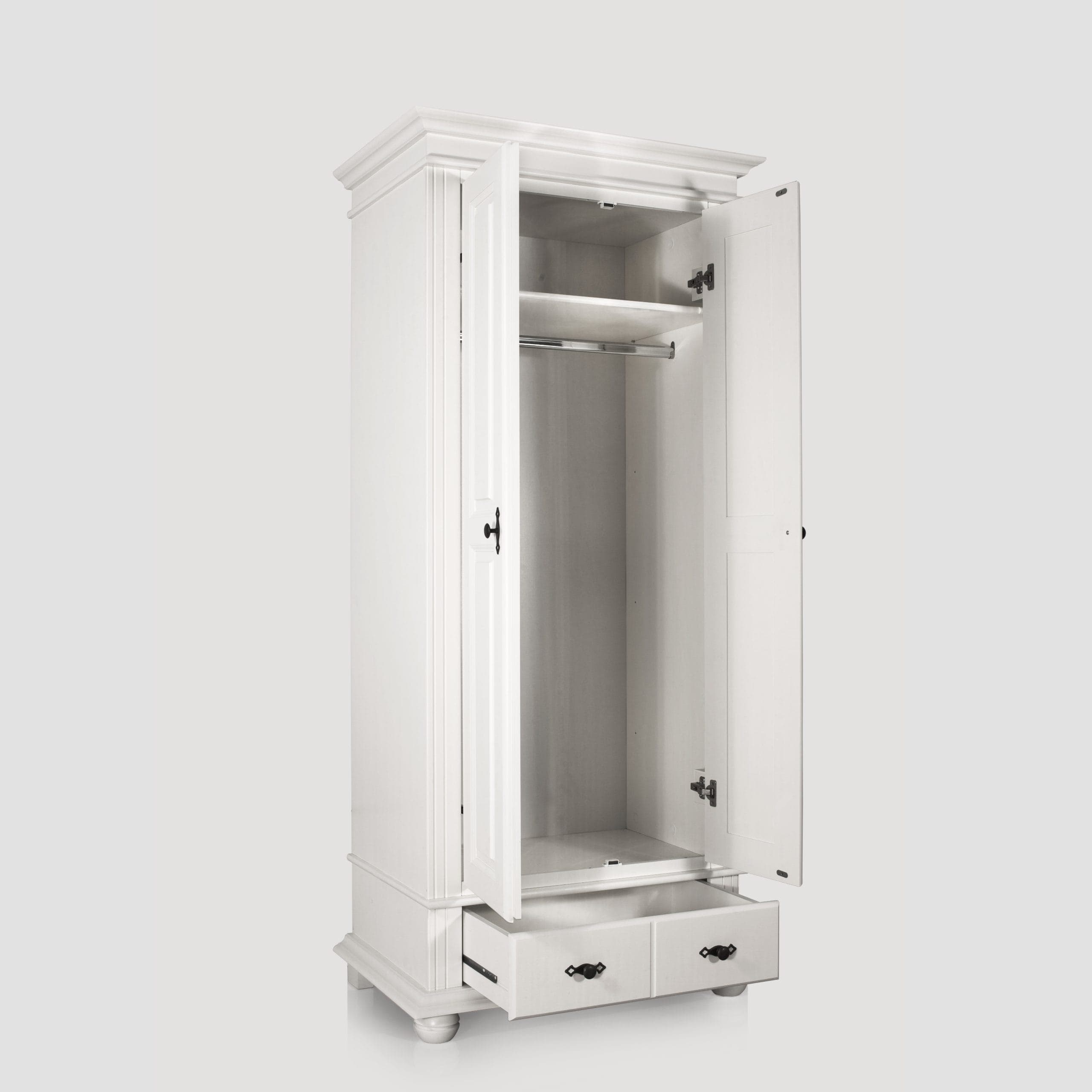 Nordby Kleiderschrank mit 2 schmalen Türen aus Massivholz