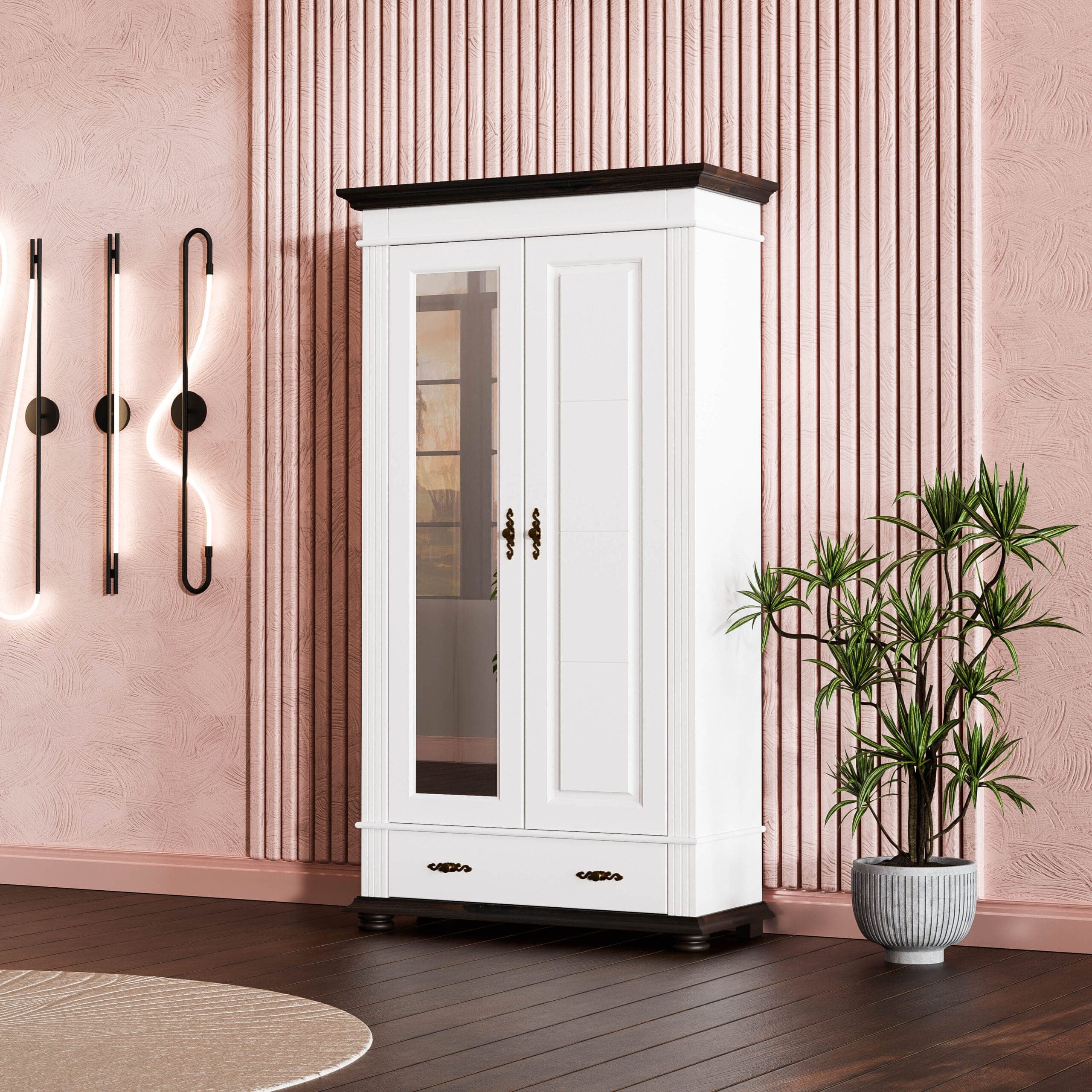 2-türiger Spiegelschrank „Skagen“ aus Massivholz