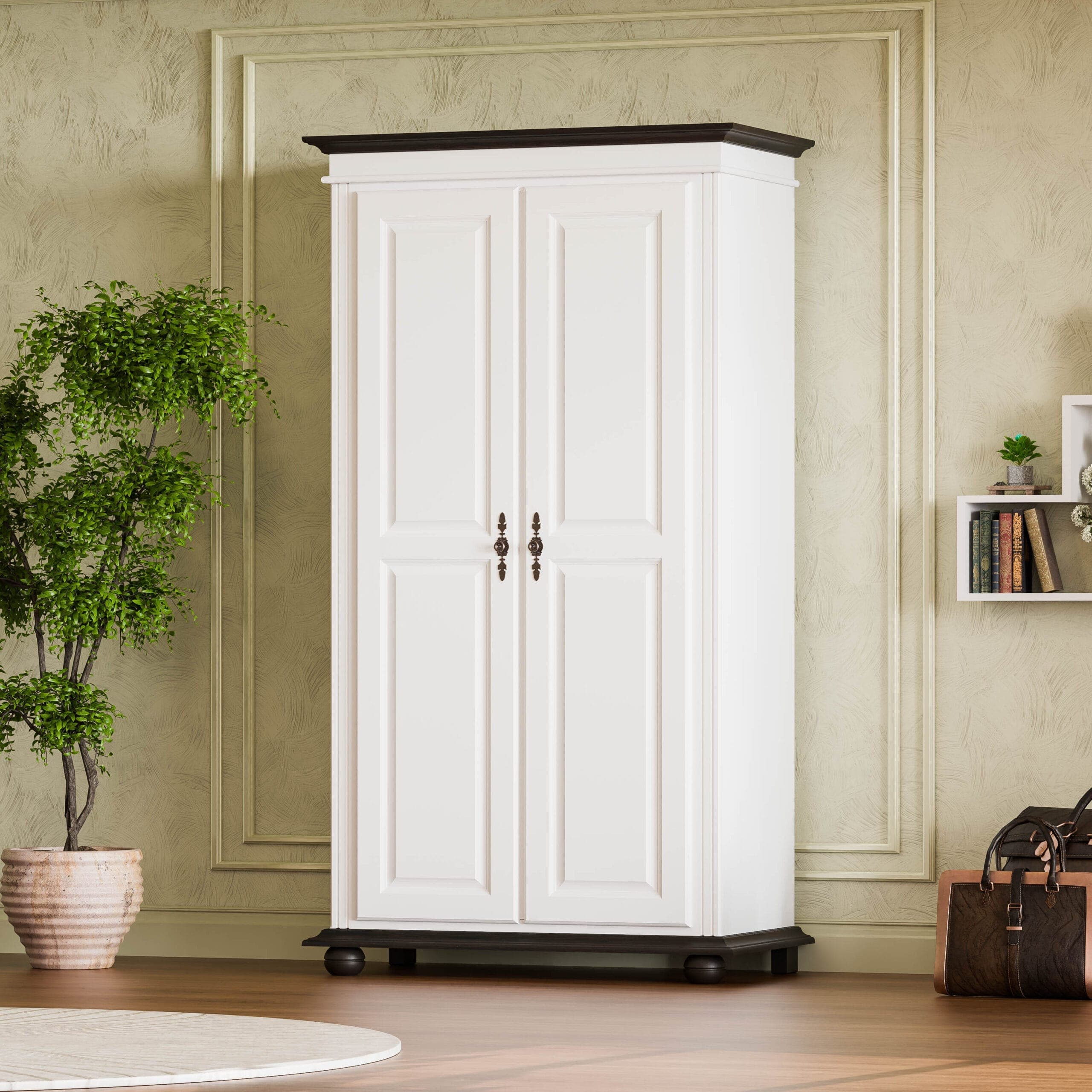 Massivholzschrank Nordby, 2-türig, 110 cm breit