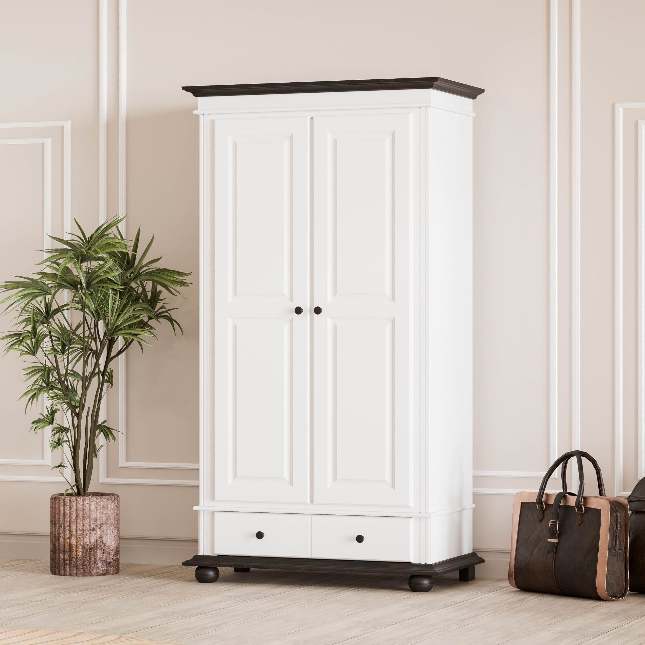 Nordby Massivholzschrank, 2 Türen, 1 Schublade, 110 cm