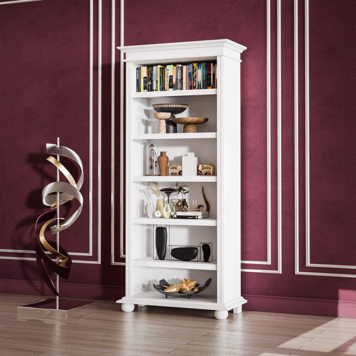 Regal Nordby aus Massivholz für Bücher und Deko