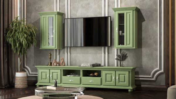 Wohnzimmer-Set Fjord Salbei mit 250-cm-Kommode