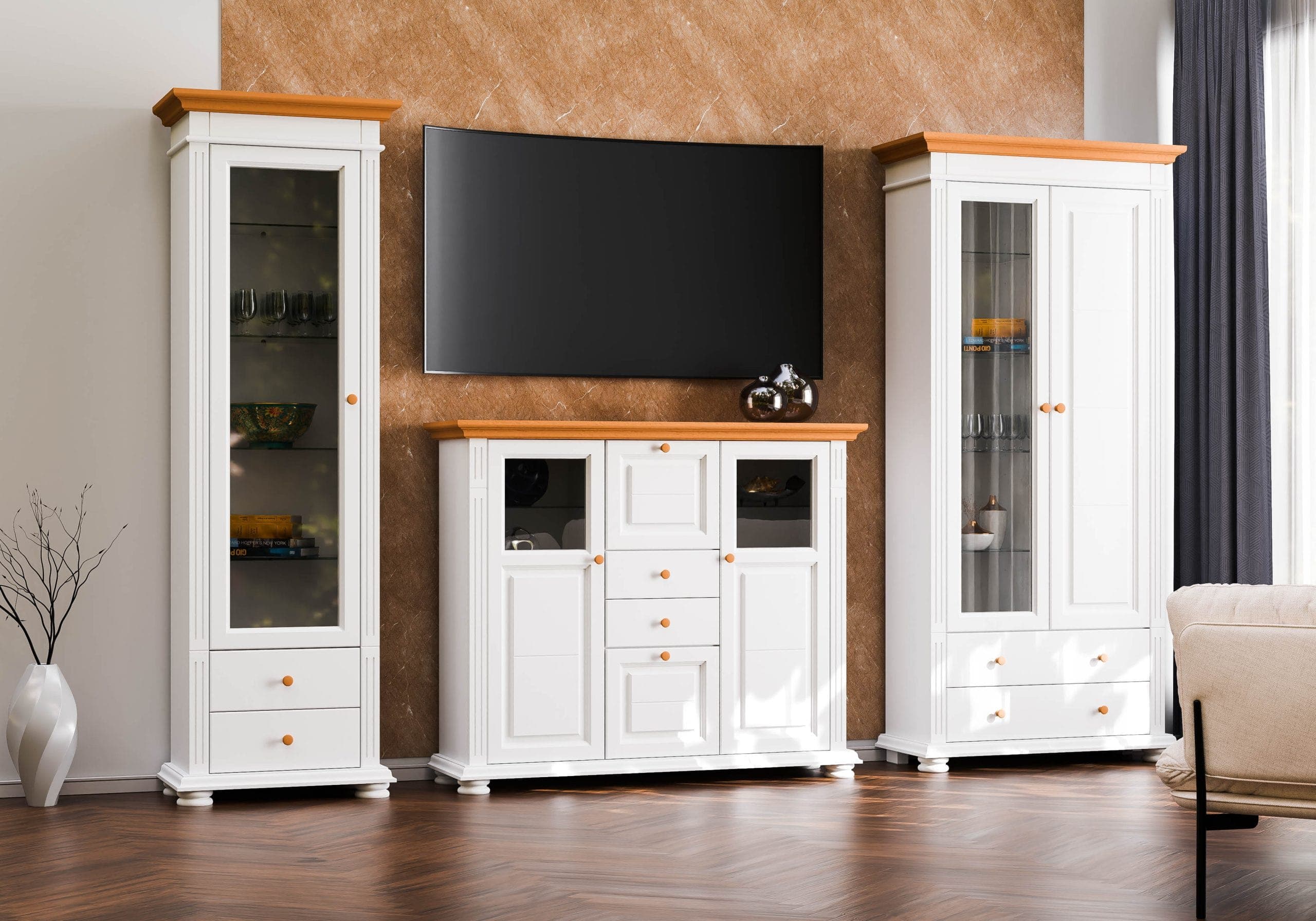 Wohnzimmer-Set „Skagen 10“ aus massivem Fichtenholz