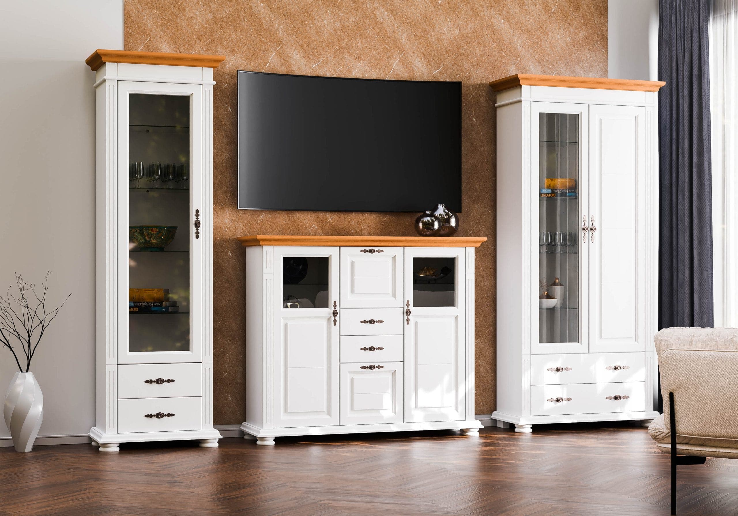 Wohnzimmer-Set „Skagen 10“ aus massivem Fichtenholz