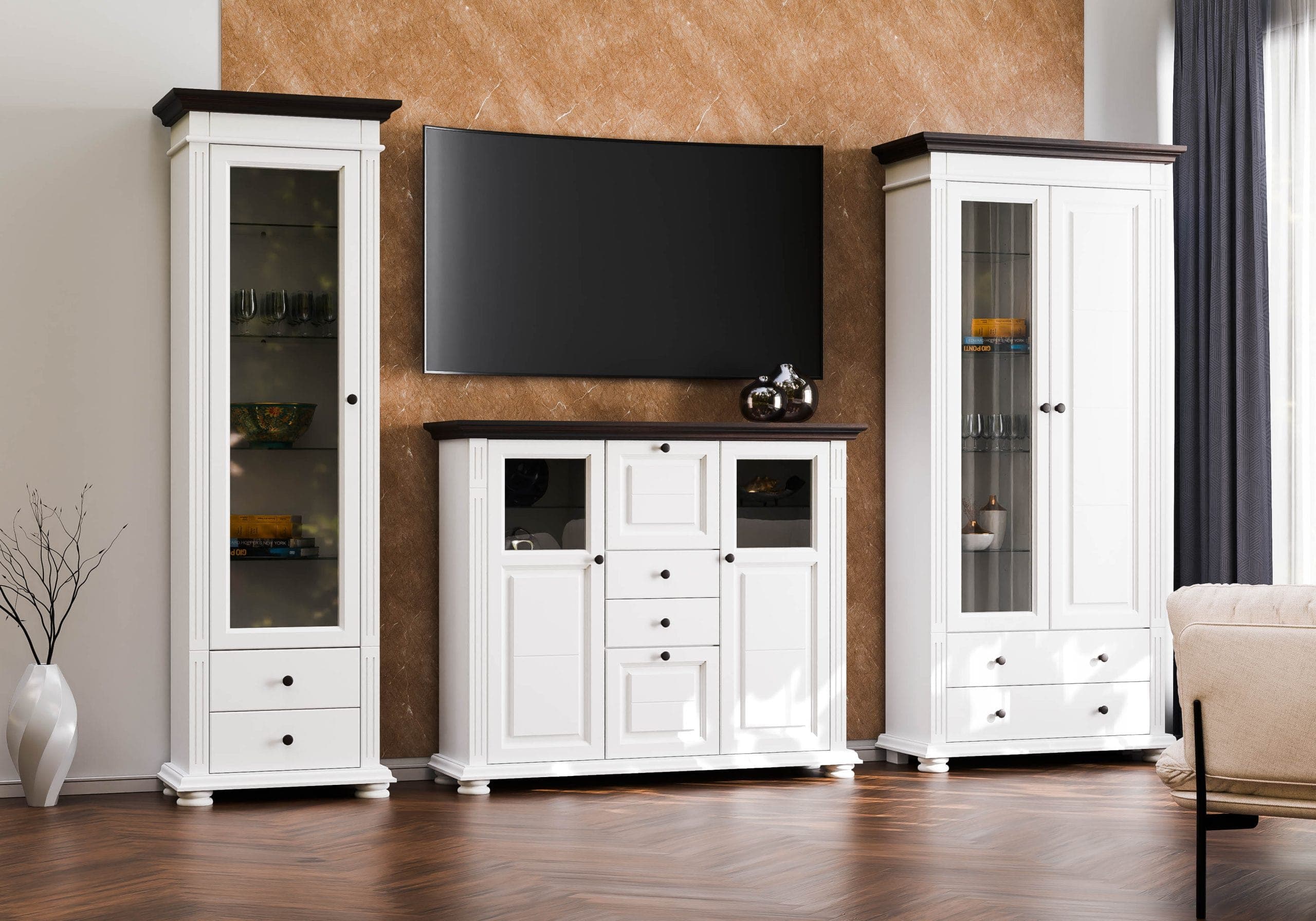 Wohnzimmer-Set „Skagen 10“ aus massivem Fichtenholz