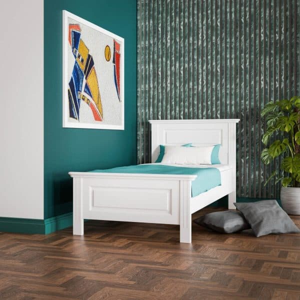 Massivholzbett „Nordby“ 90 cm mit Matratzenstützen