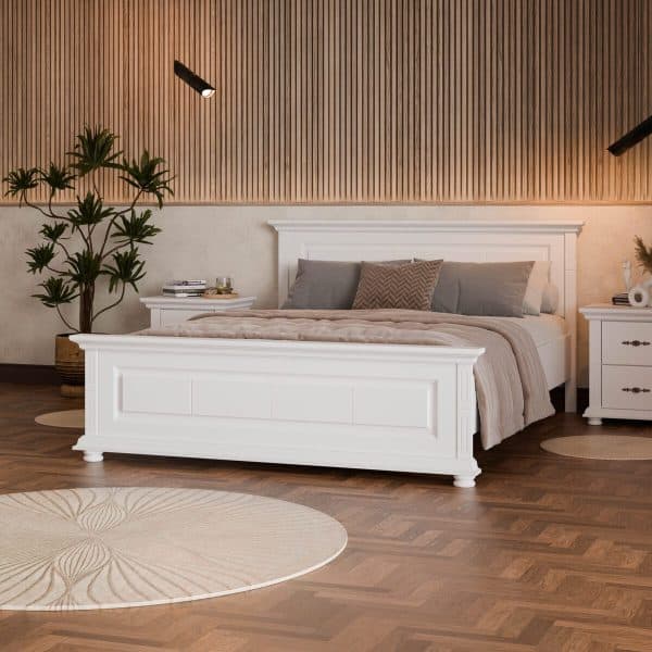 Massivholzbett Skagen 180 cm mit großem Kopfteil