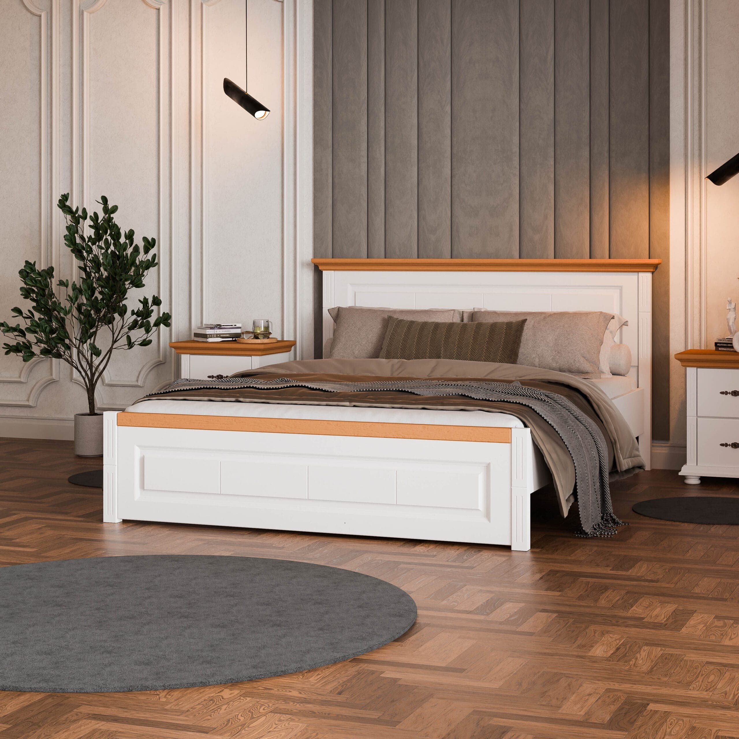 Massivholzbett „Skagen“ 180 cm mit schmalem Kopfende